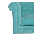 Aqua Velvet Chesterfield Sofa