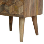 Cube Carved 2 Drawer Bedside