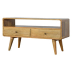 Curved Solid Wood Media Unit