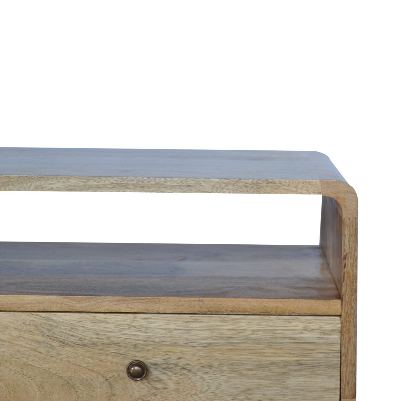 Curved Solid Wood Media Unit