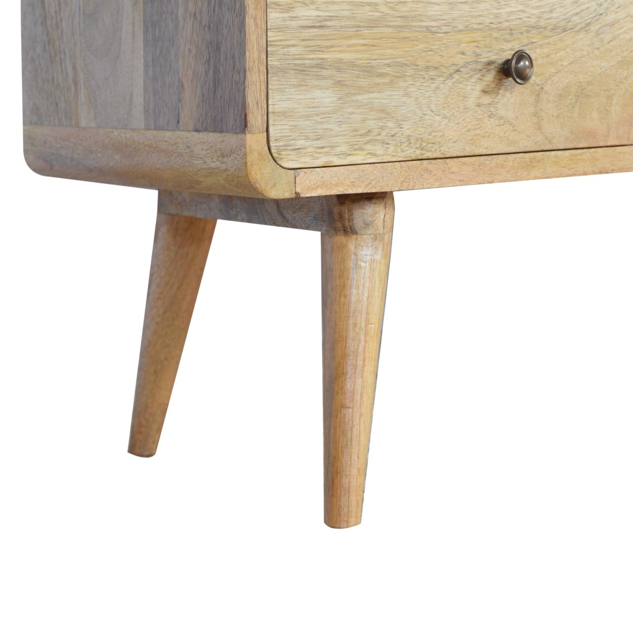 Curved Solid Wood Media Unit