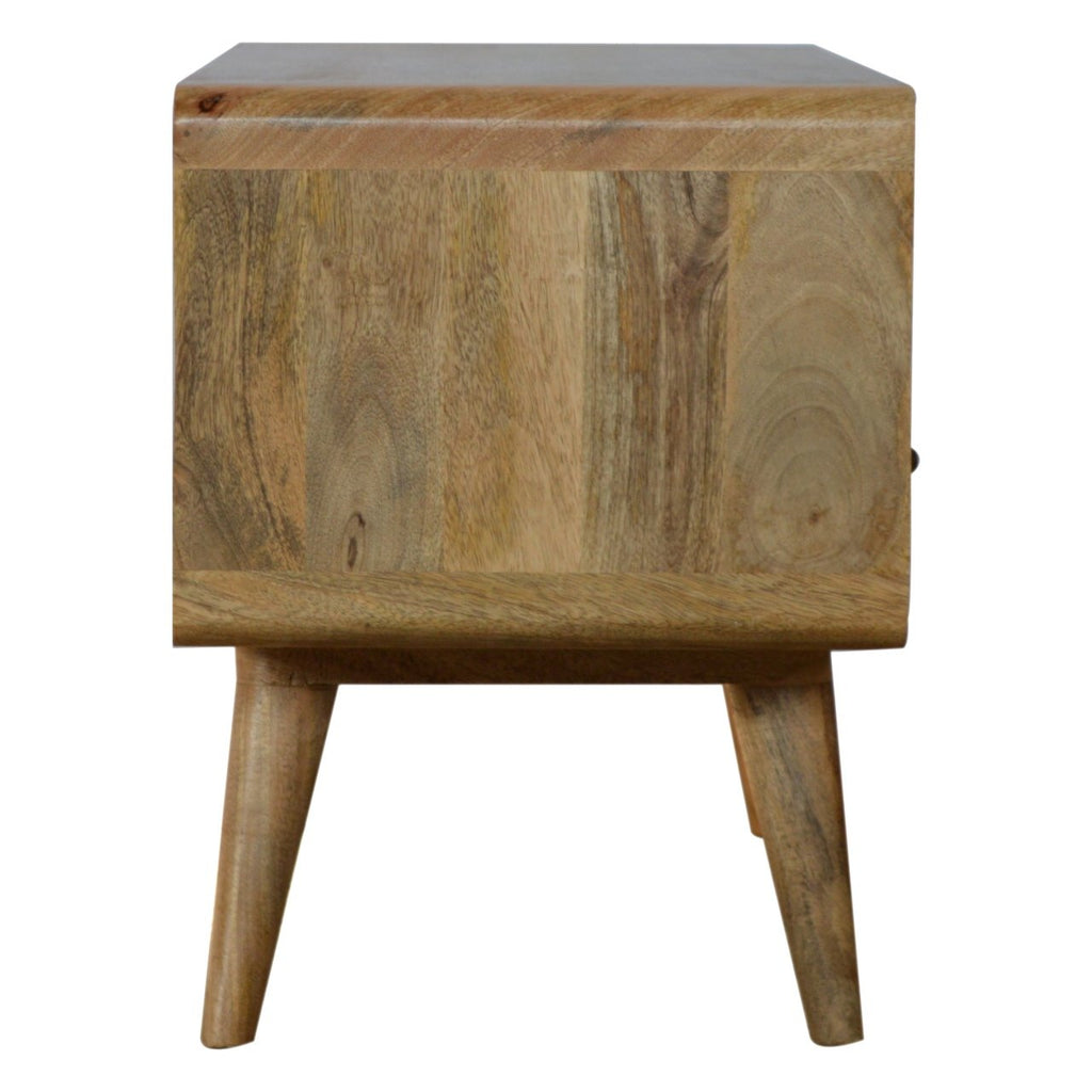 Curved Solid Wood Media Unit