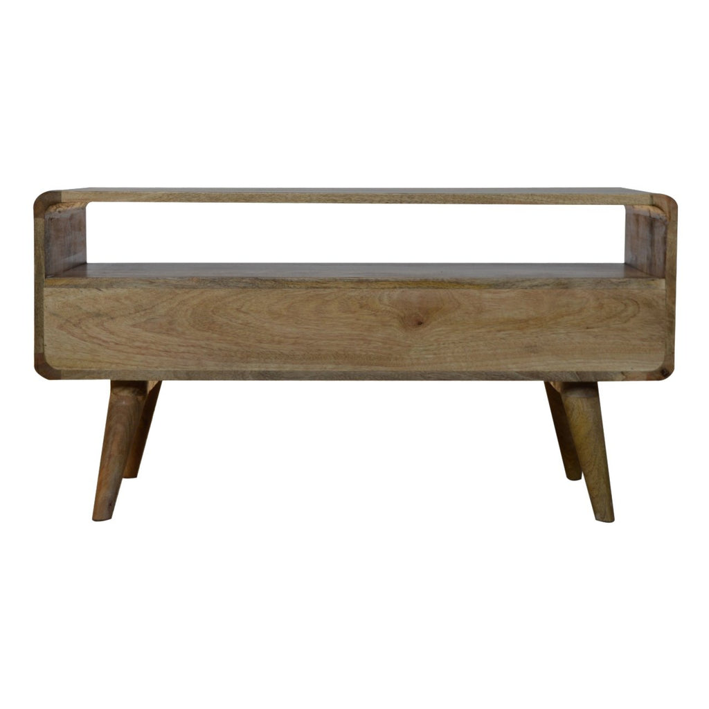 Curved Solid Wood Media Unit